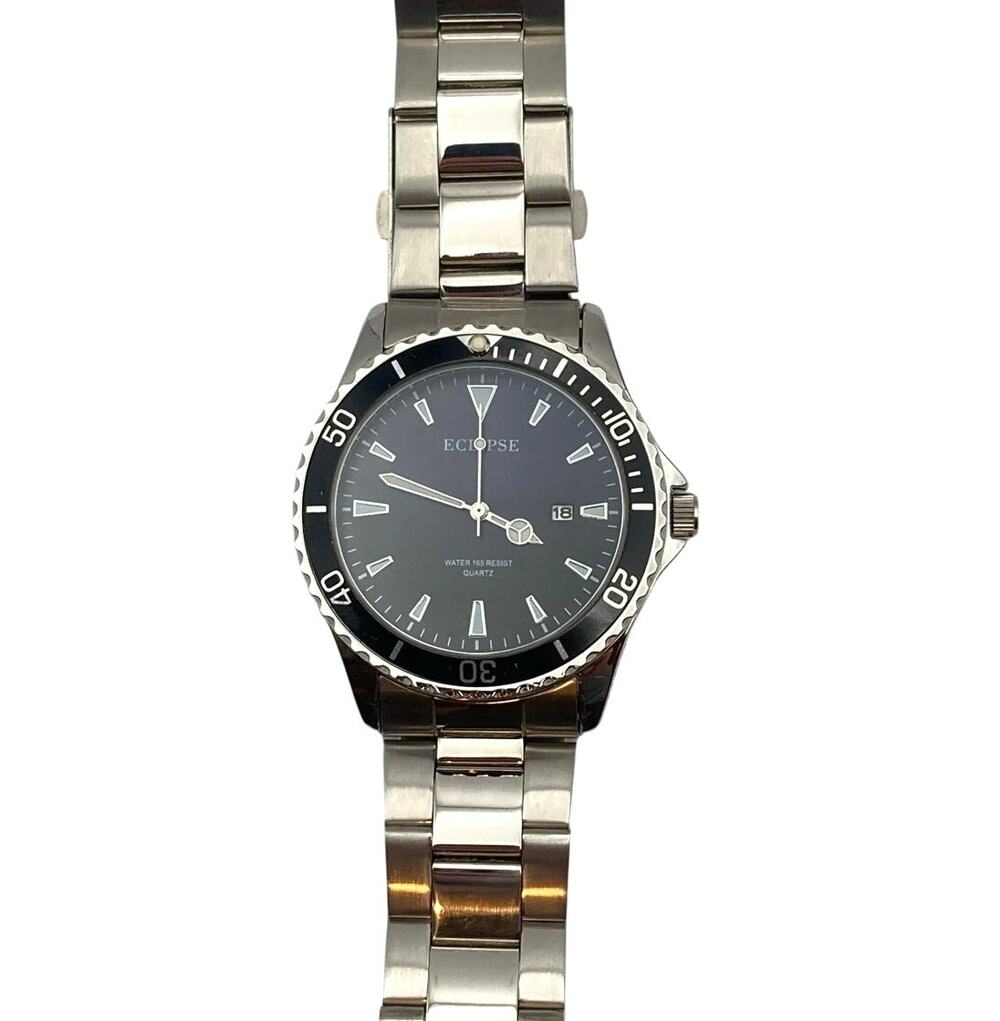 Eclipse Men Watch 42mm - Date Indicator - WR 165ft- Fresh Battery - Wrist 7-7.25